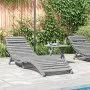 Liegestuhl mit massivem Akazienholz-Tisch in Grau von vidaXL, Liegen - Ref: Foro24-363280, Preis: 146,37 €, Rabatt: %