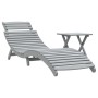 Liegestuhl mit massivem Akazienholz-Tisch in Grau von vidaXL, Liegen - Ref: Foro24-363280, Preis: 148,62 €, Rabatt: %