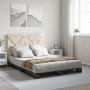 Bed frame with gray pine wood headboard 140x200 cm by vidaXL, Beds and slatted bases - Ref: Foro24-3281582, Price: 214,16 €, ...