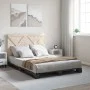 Bed frame with gray pine wood headboard 140x200 cm by vidaXL, Beds and slatted bases - Ref: Foro24-3281582, Price: 218,66 €, ...