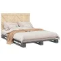 Bed frame with gray pine wood headboard 140x200 cm by vidaXL, Beds and slatted bases - Ref: Foro24-3281582, Price: 218,66 €, ...
