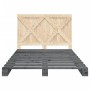 Bed frame with gray pine wood headboard 140x200 cm by vidaXL, Beds and slatted bases - Ref: Foro24-3281582, Price: 214,16 €, ...