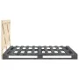 Bed frame with gray pine wood headboard 140x200 cm by vidaXL, Beds and slatted bases - Ref: Foro24-3281582, Price: 218,66 €, ...