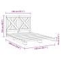 Bed frame with gray pine wood headboard 140x200 cm by vidaXL, Beds and slatted bases - Ref: Foro24-3281582, Price: 214,16 €, ...