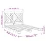 Bed frame with gray pine wood headboard 140x200 cm by vidaXL, Beds and slatted bases - Ref: Foro24-3281582, Price: 218,66 €, ...