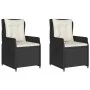 2 verstellbare Gartenliegen aus schwarzem Kunststoff-Rattan von vidaXL, Gartenstühle - Ref: Foro24-368652, Preis: 214,05 €, R...