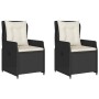 Sillones de jardín reclinables 2 uds ratán sintético negro by vidaXL, Garden chairs - Ref: Foro24-368652, Price: 216,97 €, Di...