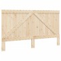 Bed frame with solid pine wood headboard 200x200cm by vidaXL, Beds and slatted bases - Ref: Foro24-3281561, Price: 300,87 €, ...