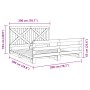 Bed frame with solid pine wood headboard 200x200cm by vidaXL, Beds and slatted bases - Ref: Foro24-3281561, Price: 300,87 €, ...