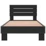 Engineered wood and black metal bed frame 90x200 cm by vidaXL, Beds and slatted bases - Ref: Foro24-845742, Price: 95,25 €, D...