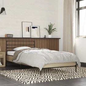 Estructura cama madera ingeniería metal roble Sonoma 90x200 cm de vidaXL, Camas y somieres - Ref: Foro24-845583, Precio: 66,9...