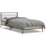 Sonoma oak metal engineered wood bed frame 90x200 cm by vidaXL, Beds and slatted bases - Ref: Foro24-845583, Price: 66,96 €, ...