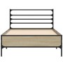 Estructura cama madera ingeniería metal roble Sonoma 90x200 cm de vidaXL, Camas y somieres - Ref: Foro24-845583, Precio: 75,66 €