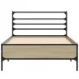 Sonoma oak metal engineered wood bed frame 90x200 cm by vidaXL, Beds and slatted bases - Ref: Foro24-845583, Price: 66,96 €, ...