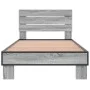 Sonoma gray metal engineered wood bed frame 100x200 cm by vidaXL, Beds and slatted bases - Ref: Foro24-845740, Price: 79,93 €...
