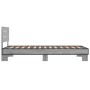 Sonoma gray metal engineered wood bed frame 100x200 cm by vidaXL, Beds and slatted bases - Ref: Foro24-845740, Price: 72,59 €...