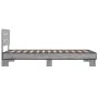 Sonoma gray metal engineered wood bed frame 100x200 cm by vidaXL, Beds and slatted bases - Ref: Foro24-845740, Price: 79,93 €...