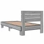 Sonoma gray metal engineered wood bed frame 100x200 cm by vidaXL, Beds and slatted bases - Ref: Foro24-845740, Price: 79,93 €...