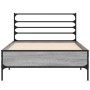 Sonoma-graues Metall-Holzwerkstoff-Bettgestell, 90 x 190 cm von vidaXL, Betten und Lattenroste - Ref: Foro24-845630, Preis: 7...