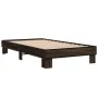 Bettgestell aus Holzwerkstoff, Eiche, braunes Metall, 100 x 200 cm von vidaXL, Betten und Lattenroste - Ref: Foro24-845871, P...
