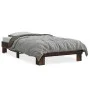 Bettgestell aus Holzwerkstoff, Eiche, braunes Metall, 100 x 200 cm von vidaXL, Betten und Lattenroste - Ref: Foro24-845871, P...