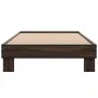 Estructura cama madera ingeniería metal marrón roble 90x190 cm de vidaXL, Camas y somieres - Ref: Foro24-845886, Precio: 66,4...