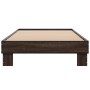 Estructura cama madera ingeniería metal marrón roble 90x190 cm de vidaXL, Camas y somieres - Ref: Foro24-845886, Precio: 67,1...