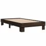 Estructura cama madera ingeniería metal marrón roble 90x190 cm de vidaXL, Camas y somieres - Ref: Foro24-845886, Precio: 66,4...