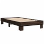 Estructura cama madera ingeniería metal marrón roble 90x190 cm de vidaXL, Camas y somieres - Ref: Foro24-845886, Precio: 67,1...