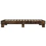 Bettgestell aus Holzwerkstoff, Metall, geräucherte Eiche, 90 x 190 cm von vidaXL, Betten und Lattenroste - Ref: Foro24-845884...