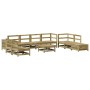 Juego de sofás de jardín 11 pzas madera de pino impregnada by vidaXL, Garden sets - Ref: Foro24-3250631, Price: 737,81 €, Dis...