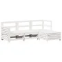 Juego de sofás de jardín 4 pzas madera maciza de pino blanco by vidaXL, Garden sets - Ref: Foro24-3250769, Price: 302,25 €, D...