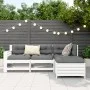 Juego de sofás de jardín 4 pzas madera maciza de pino blanco by vidaXL, Garden sets - Ref: Foro24-3250769, Price: 302,25 €, D...