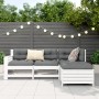 Juego de sofás de jardín 4 pzas madera maciza de pino blanco by vidaXL, Garden sets - Ref: Foro24-3250769, Price: 306,57 €, D...