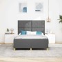 Estructura de cama con cabecera Gris oscuro 160 x 200 cm tela