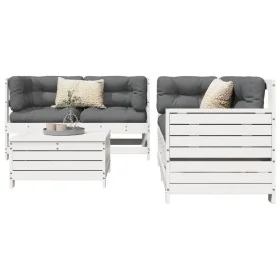 Gartensitzgruppe 5-teilig Massivholz Kiefer Weiß von vidaXL, Gartensets - Ref: Foro24-3250813, Preis: 359,95 €, Rabatt: %