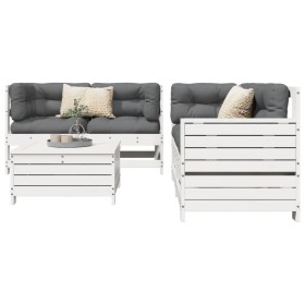 Gartensitzgruppe 5-teilig Massivholz Kiefer Weiß von vidaXL, Gartensets - Ref: Foro24-3250813, Preis: 364,89 €, Rabatt: %