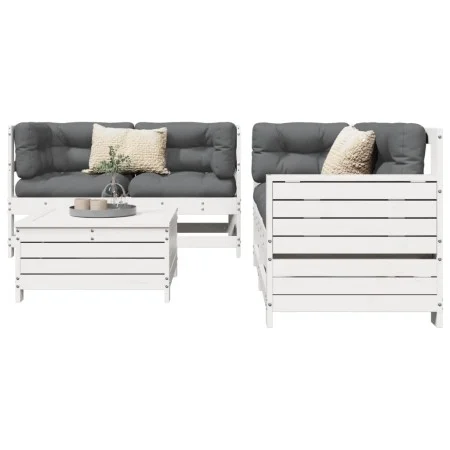 Gartensitzgruppe 5-teilig Massivholz Kiefer Weiß von vidaXL, Gartensets - Ref: Foro24-3250813, Preis: 359,95 €, Rabatt: %
