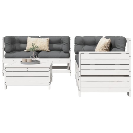 Gartensitzgruppe 5-teilig Massivholz Kiefer Weiß von vidaXL, Gartensets - Ref: Foro24-3250813, Preis: 364,89 €, Rabatt: %