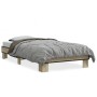 Estructura cama madera ingeniería metal roble Sonoma 75x190 cm de vidaXL, Camas y somieres - Ref: Foro24-845878, Precio: 63,6...