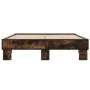 Estructura cama madera ingeniería metal roble ahumado 140x190cm de vidaXL, Camas y somieres - Ref: Foro24-845899, Precio: 96,...