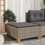Gartenhocker und Kissen aus grauem synthetischem Rattan 63,5x56x32 cm. von vidaXL, Hocker für den Außenbereich - Ref: Foro24-...