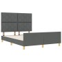 Estructura de cama con cabecera Gris oscuro 160 x 200 cm tela