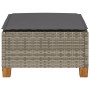Gartenhocker und Kissen aus grauem synthetischem Rattan 63,5x56x32 cm. von vidaXL, Hocker für den Außenbereich - Ref: Foro24-...