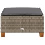 Gartenhocker und Kissen aus grauem synthetischem Rattan 63,5x56x32 cm. von vidaXL, Hocker für den Außenbereich - Ref: Foro24-...