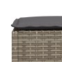 Gartenhocker und Kissen aus grauem synthetischem Rattan 63,5x56x32 cm. von vidaXL, Hocker für den Außenbereich - Ref: Foro24-...