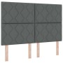 Estructura de cama con cabecera Gris oscuro 160 x 200 cm tela