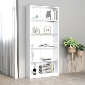 5-stöckiges Regal aus weißem Sperrholz, 80 x 24 x 175 cm von vidaXL, Bücherregale und Regale - Ref: Foro24-800918, Preis: 119...