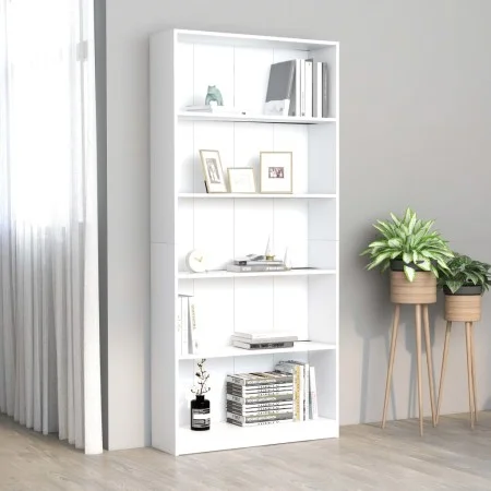 5-stöckiges Regal aus weißem Sperrholz, 80 x 24 x 175 cm von vidaXL, Bücherregale und Regale - Ref: Foro24-800918, Preis: 119...