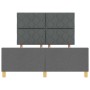 Estructura de cama con cabecera Gris oscuro 160 x 200 cm tela